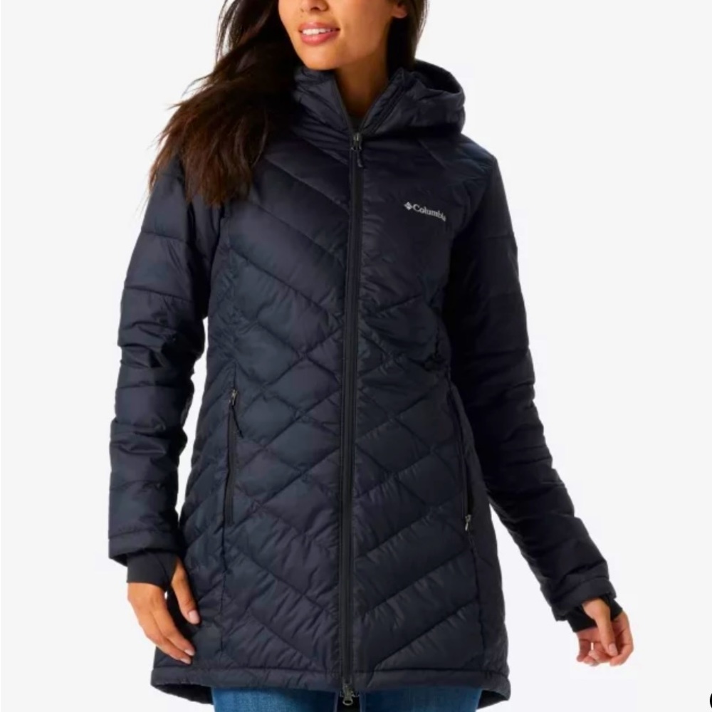 NWT Columbia Women’s Heavenly Long Hooded Jacket Black Size L
